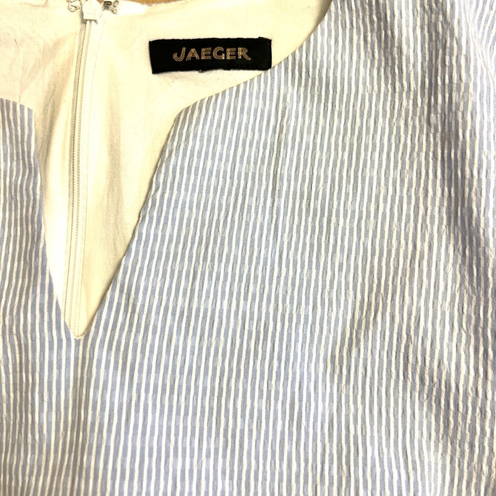 Jaeger -Classic Prep Blue/White Textured Dress, Excellent Condition, Size XL - Picture 6 of 13